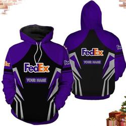 Fedex Express Purple Armor Hoodie 3d Custom Name For Delivery Driver