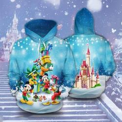 Mickey And Friends Christmas Art All Over Print 3D Hoodie