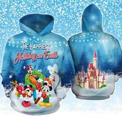 Mickey And Friends The Happiest Holiday On Earth Christmas Hoodie 3D Printed