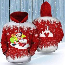 Mickey Mouse Santa Claus With Xmas Gift Bag Christmas Hoodie 3D Printed