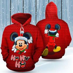 Mickey Mouse Santa Claus Cosplay Ho Ho Ho Christmas Hoodie 3D Printed