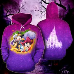 Mickey Minnie Pluto Magical Castle Merry Christmas Hoodie 3D Printed