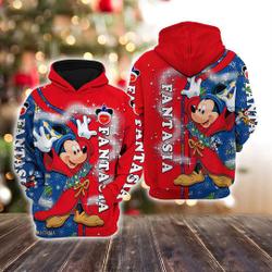Mickey Fantasia Merry Christmas Xmas Gift Xmas Vibes Hoodie 3D Printed