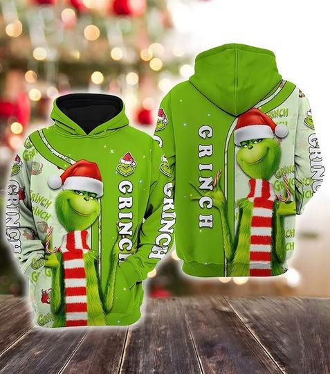 The funny character Green Christmas Disney Christmas Hoodie All Over Print 3D Hoodie