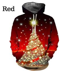Men Fashion Christmas Hoodie 3d Printed Christmas Tree Casual Hooded Pullover