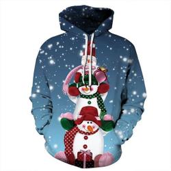 Men Women 3D Christmas Hoodie Sweatshirt Hood Jumper Pullover