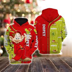 Dopey Xmas Vibes Merry Christmas Happy Xmas Holiday Hoodie 3D Printed