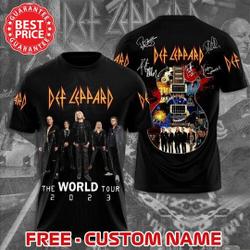 Persionalized Def Leppard The World Tour 2023 Signature 3D T-Shirt Size S-4XL Meaningful Gift For Family Gift For Boyfriend Valentine Gift