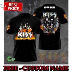 Personalized Kiss Rock Band End Of The Road World Tour Wings 3D Printed T-Shirt Meaningful Gift For Family Gift For Boyfriend Valentine Gift