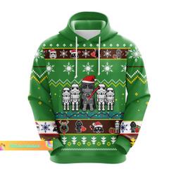 Christmas Star Wars Hoodie, Darth Vader Hoodie, Boba Fett 3D Hoodie