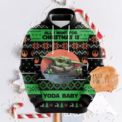 Christmas Baby Yoda Hoodie, Star Wars Christmas Shirt