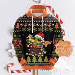 Christmas Baby Yoda Hoodie, Star Wars Christmas Hoodie