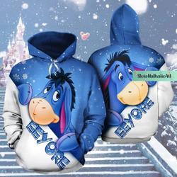 Christmas Disney Eeyore Hoodies, Cute Eeyore 3D Hoodies, Disney Eeyore