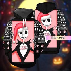 Jack Skellington Christmas Hoodie, Santa Skellington Christmas