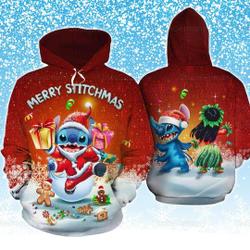 Disney Stitch Hoodie, Merry Stitchmas Hoodie, Lilo And Stitch Christmas Shirt