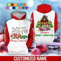 Christmas Mickey Mouse Hoodie, Custom Disney's Merry Christmas Hoodie