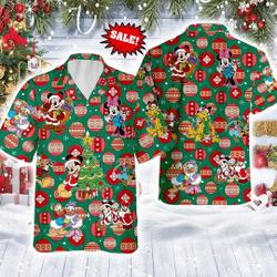 Mickey and Friends Christmas Hawaiian Shirt, Disney Christmas Shirts Gift For Your Girlfriend Boyfriend Gift For Love Gift For Friend Best Valentine Present Holiday Gift