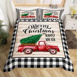 Xmas Truck Duvet Bedding Set New Year Christmas Tree Bedding Set Gift For Your Girlfriend Boyfriend Gift For Love Gift For Friend Best Valentine Present Holiday Gift