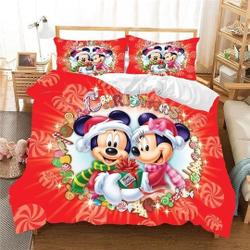 Mickey And Minnie Bedding Set, Disney Christmas Bedding Set Gift For Your Girlfriend Boyfriend Gift For Love Gift For Friend Best Valentine Present Holiday Gift