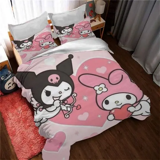 Kuromi Duvet Cover Set Christmas GiftGift For Your Girlfriend Boyfriend Gift For Love Gift For Friend Best Valentine Present Holiday Gift