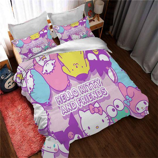 Hello Kitty Bedding Set Christmas GiftGift For Your Girlfriend Boyfriend Gift For Love Gift For Friend Best Valentine Present Holiday Gift