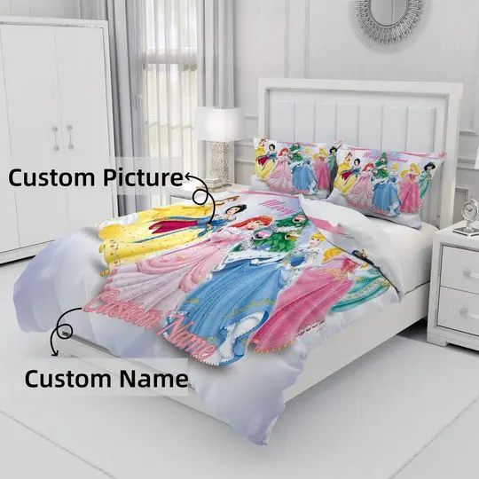 Christmas Disney Princess,Personalized Quilt Cover,Christmas PresentGift For Your Girlfriend Boyfriend Gift For Love Gift For Friend Best Valentine Present Holiday Gift