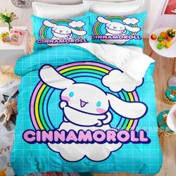 Cinnamoroll Duvet, Kawaii Cartoon Bedding set twinGift For Your Girlfriend Boyfriend Gift For Love Gift For Friend Best Valentine Present Holiday Gift