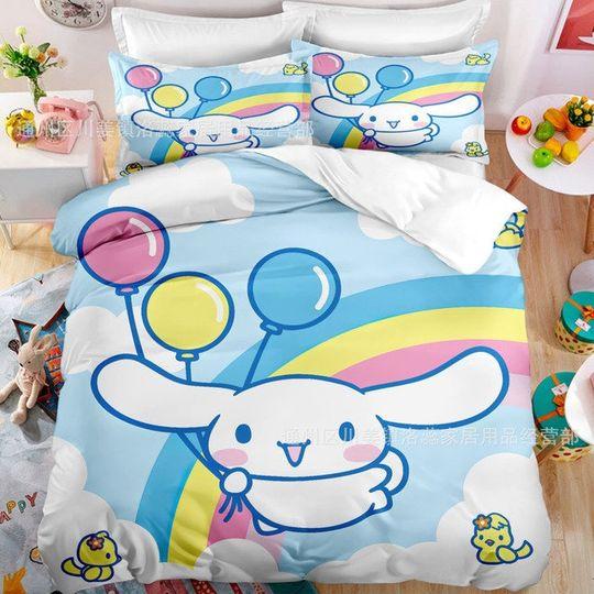 Cinnamoroll Duvet, Kawaii Cartoon Bedding set twinGift For Your Girlfriend Boyfriend Gift For Love Gift For Friend Best Valentine Present Holiday Gift