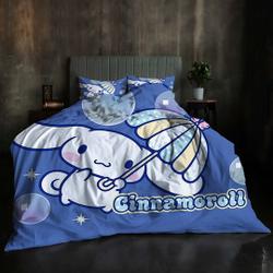 Christmas Cinnamoroll Three-Piece Quilt cover Set ChristmasGift For Your Girlfriend Boyfriend Gift For Love Gift For Friend Best Valentine Present Holiday Gift