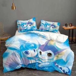 Halloween Custom PKM Eevee Cover Bedding Three-Piece Set Gift For Your Girlfriend Boyfriend Gift For Love Gift For Friend Best Valentine Present Holiday Gift