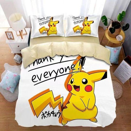 PKM Duvet, Pika Bedding set twin, queenGift For Your Girlfriend Boyfriend Gift For Love Gift For Friend Best Valentine Present Holiday Gift