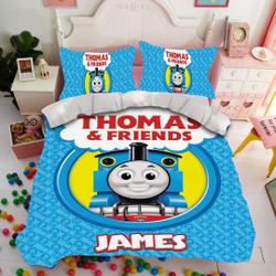 Personalized Thomas The Train Bedding Set, Thomas The Train Birthday Family Party GiftGift For Your Girlfriend Boyfriend Gift For Love Gift For Friend Best Valentine Present Holiday Gift