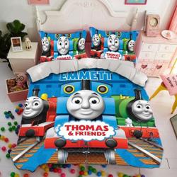 Personalized Thomas The Train Bedding Set, Thomas The Train Birthday Family PartyGift For Your Girlfriend Boyfriend Gift For Love Gift For Friend Best Valentine Present Holiday Gift