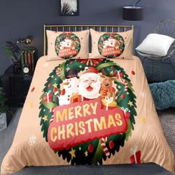 Santa Claus, Merry Christma Bedding Set Gift For Your Girlfriend Boyfriend Gift For Love Gift For Friend Best Valentine Present Holiday Gift