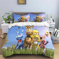 FNaF World Bedding Three Piece Quilt Cover Comfortable Bedding Set Gift For Your Girlfriend Boyfriend Gift For Love Gift For Friend Best Valentine Present Holiday Gift