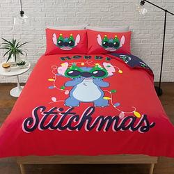 Disney Stitch King Duvet Stitchmas Tree Reversible Set Christmas Bedding LightsGift For Your Girlfriend Boyfriend Gift For Love Gift For Friend Best Valentine Present Holiday Gift