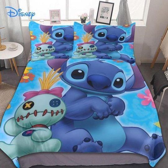 Stitch And Scrump Doll Love Lilo And Stitch Cartoon Bedding Set Gift For Your Girlfriend Boyfriend Gift For Love Gift For Friend Best Valentine Present Holiday Gift