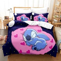 Cartoon Character Stitch Bedding Set Gift For Your Girlfriend Boyfriend Gift For Love Gift For Friend Best Valentine Present Holiday Gift