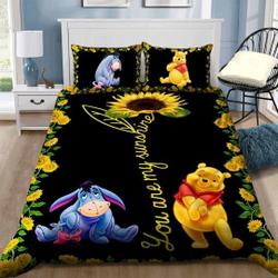 Winnie The Pooh Eeyore Pooh Bear Sunflower You Are My Sunshine Bedding Set Gift For Your Girlfriend Boyfriend Gift For Love Gift For Friend Best Valentine Present Holiday Gift