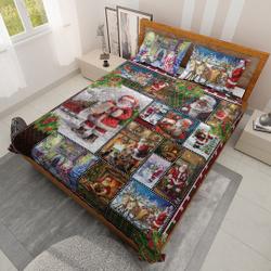 Vintage Santa Claus Christmas Eve Bedding Set Gift For Your Girlfriend Boyfriend Gift For Love Gift For Friend Best Valentine Present Holiday Gift