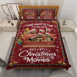 Awesome Yorkshire Terrier Dog Christmas Bedding Set Gift For Your Girlfriend Boyfriend Gift For Love Gift For Friend Best Valentine Present Holiday Gift