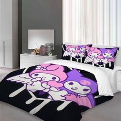 Christmas My Melody Kuromi Bedding Set Gift For Your Girlfriend Boyfriend Gift For Love Gift For Friend Best Valentine Present Holiday Gift