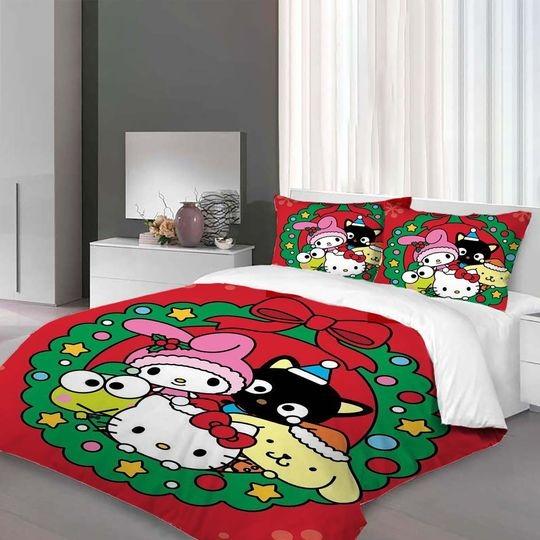 Christmas My Melody Kuromi Bedding Set Christmas GiftGift For Your Girlfriend Boyfriend Gift For Love Gift For Friend Best Valentine Present Holiday Gift