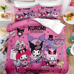 My Melody and Kuromi Duvet, Kawaii Cartoon Bedding Set Gift For Your Girlfriend Boyfriend Gift For Love Gift For Friend Best Valentine Present Holiday Gift