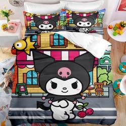 My Melody and Kuromi Duvet, Kawaii Cartoon Bedding Set Gift For Your Girlfriend Boyfriend Gift For Love Gift For Friend Best Valentine Present Holiday Gift