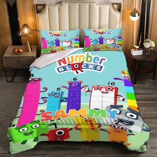 Personalized NumberBlocks Bedding Set, NumberBlocks Birthday PartyGift For Your Girlfriend Boyfriend Gift For Love Gift For Friend Best Valentine Present Holiday Gift