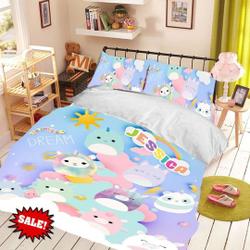 Squishmallow Personalized Bedding Set, Squish SBlanket, Squish mallow LoversGift For Your Girlfriend Boyfriend Gift For Love Gift For Friend Best Valentine Present Holiday Gift
