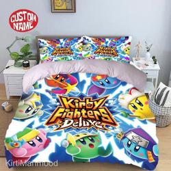 Personalized Kirby Bedding Set, Inspire Kirby Blanket, Kirby Birthday PartyGift For Your Girlfriend Boyfriend Gift For Love Gift For Friend Best Valentine Present Holiday Gift