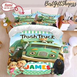 Trash Truck Blanket, Personalized Trash Truck Quilt Blanket, Trash Truck Bedding Set Gift For Your Girlfriend Boyfriend Gift For Love Gift For Friend Best Valentine Present Holiday Gift