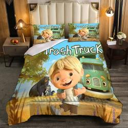 Personalized Trash Truck Quilt bedding set, Trash Truck and Friends Birthday GiftsGift For Your Girlfriend Boyfriend Gift For Love Gift For Friend Best Valentine Present Holiday Gift